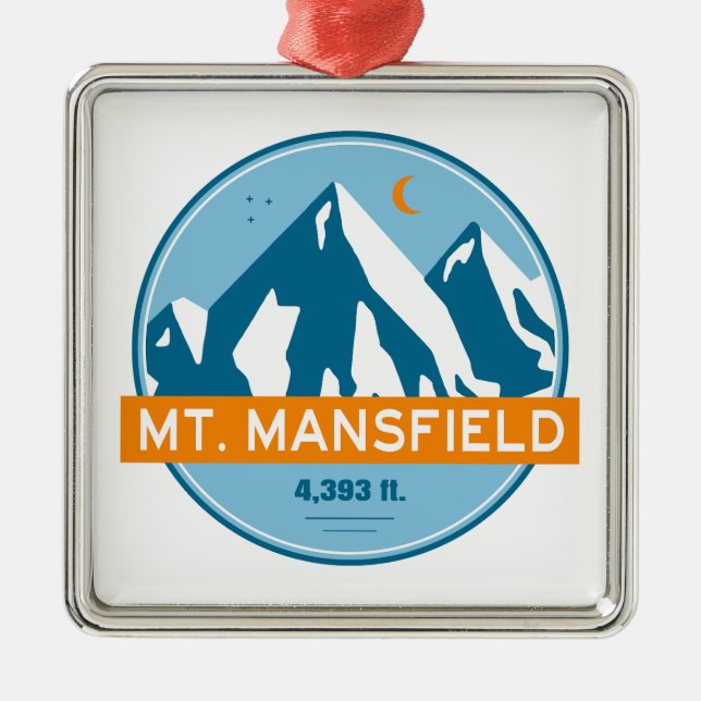 Mansfield Vermont Stars Moon Ornament Aus Metall (Vorne)