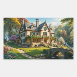 Mansion des perfekten erfundenen Moments Rechteckiger Aufkleber