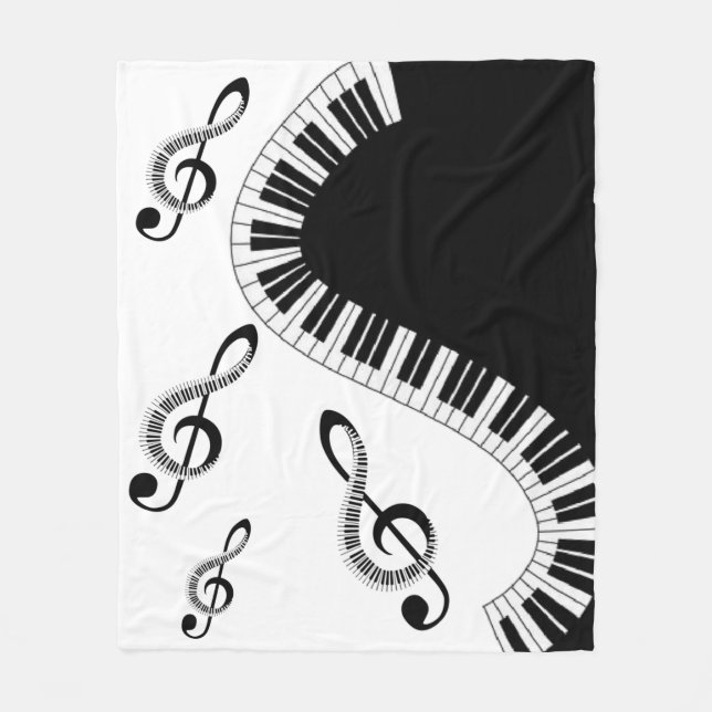 Manta de forro polar con notas musicales fleecedecke (Vorderseite)