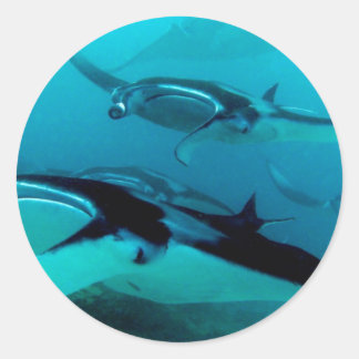 Manta Invasion Runder Aufkleber