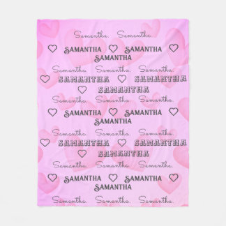 Manta polar personalizada de corazones fleecedecke
