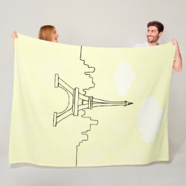 Manta Polar Torre Eiffel  Fleecedecke