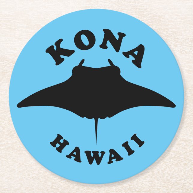 Manta Ray Diving in Kona, Hawaii Runder Pappuntersetzer (Vorderseite)