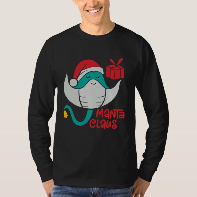 Manta Ray Santa Christmas Beach   Manta Claus T-Shirt (Vorderseite)