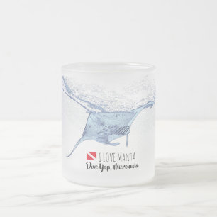 Manta-ray-Silhouette Mattglastasse