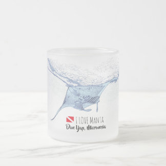 Manta-ray-Silhouette Mattglastasse