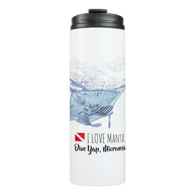 Manta Ray Silhouette mattierte Tasse (Vorderseite)