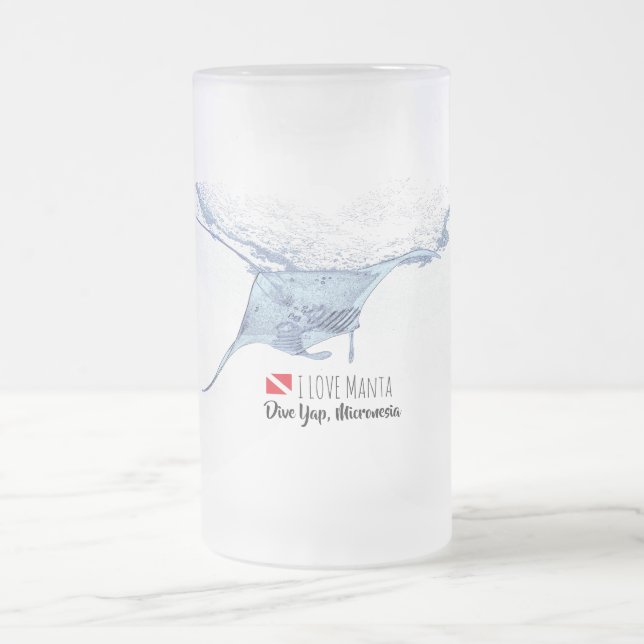 Manta Ray Silhouette mattierte Tasse (Mittel)