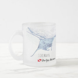 Manta Ray Silhouette mattierte Tasse