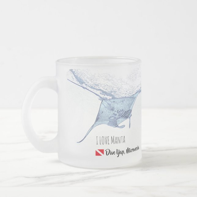 Manta Ray Silhouette mattierte Tasse (Links)