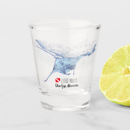 Manta-ray-Silhouette Schnapsglas