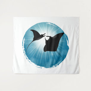Manta Ray Underwater Aquatic Life Wandteppich