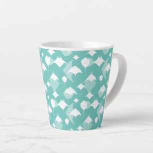 Manta Rays and Stingray Pattern on Aqua Blue Milchtasse