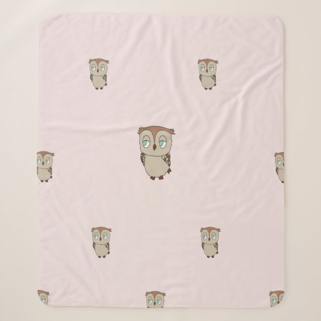 Manta Sherpa con diseño de lechuza. Sherpadecke (Vorderseite)