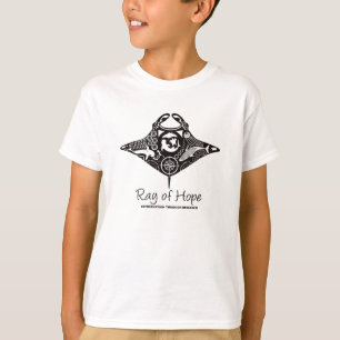 Manta-Strahl Jugend-T - Shirt-Schwarz-des Druckes T-Shirt