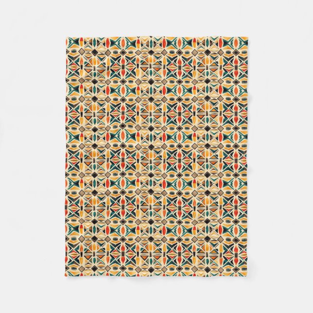  Mantas Geometric Watercolor Mosaic Fleecedecke (Vorderseite)