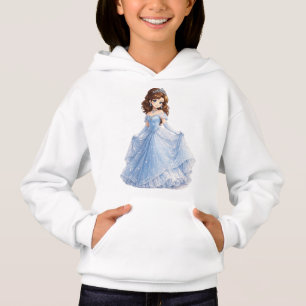  Manteau à capuchon de princesse bleue mignonne