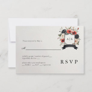 Manteau d'armoiries rouge noir de mariage RSVP Car