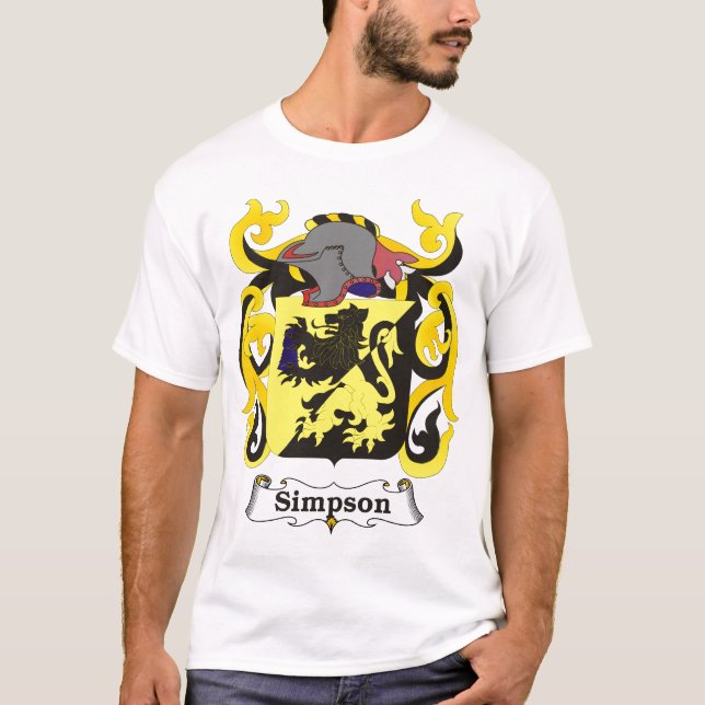 Manteau de famille de Simpson de T-shirt de bras (Devant)