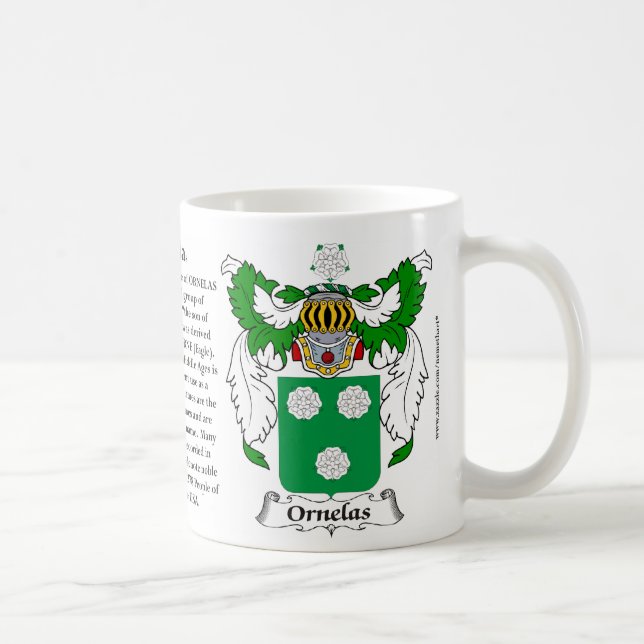 Manteau de famille d'Ornelas de tasse de bras (Droite)