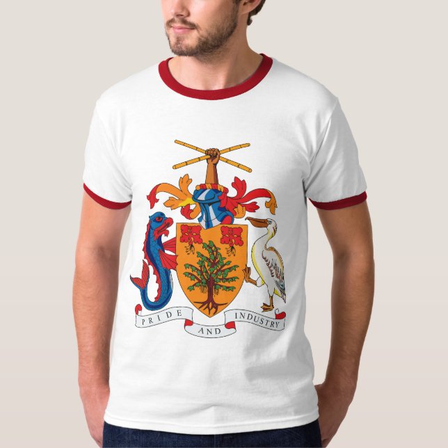 Manteau des Barbade de T-shirt de bras (Devant)