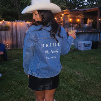 Manteau en jean personnalisé pour la mariée