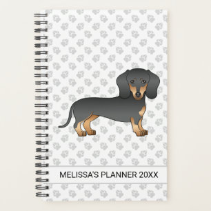 Manteau lisse noir et tan Dachshund Chien & Texte