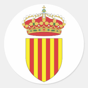 Mantel bewaffnet Cataluña offizielles Spanien Runder Aufkleber