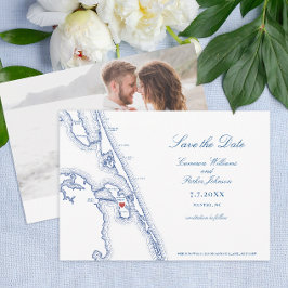 Manteo NC Äußere Banken Karte Elegante Hochzeit
