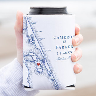 Manteo NC Äußere Banken Karte Elegante Wedding Gev Dosenkühler