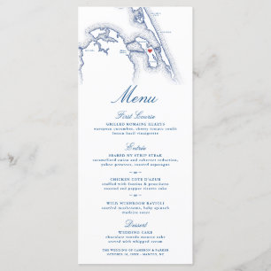 Manteo Roanoke NC Carte Elégant Mariage bleu marin