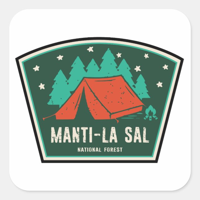 Manti-La Sal National Forest Camping Quadratischer Aufkleber (Vorderseite)
