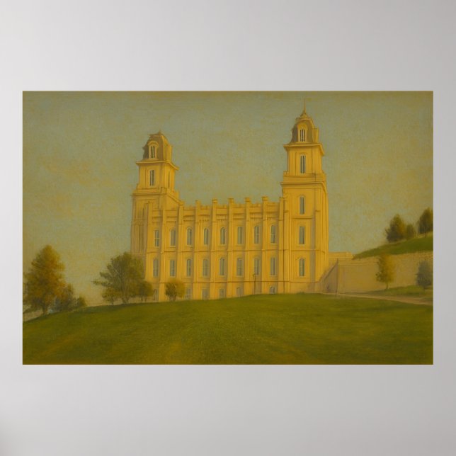 Manti Utah Temple Painting™ LDS Wall Art Poster (Vorne)