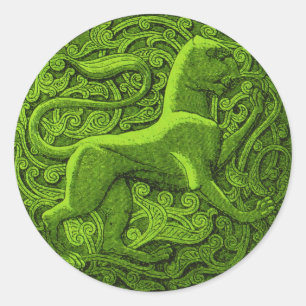 Manticore in grün runder aufkleber