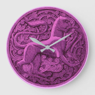 manticore in purple große wanduhr