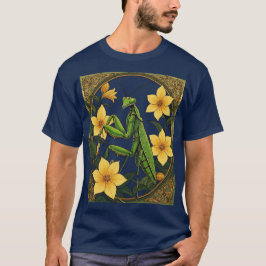 Mantid-Insekt und Gelbjasmin-Blume T-Shirt