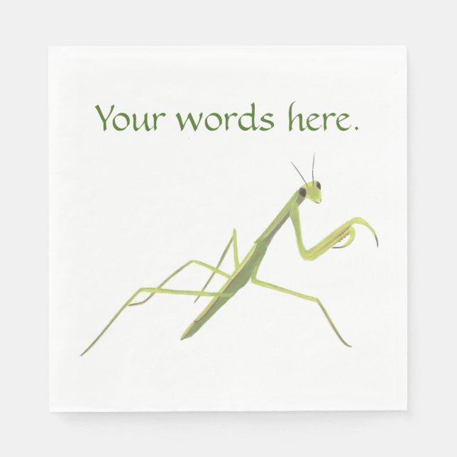 Mantis beten, hier Napkins seine Worte malen Serviette (Vorderseite)
