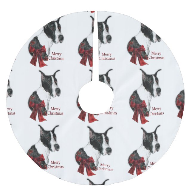Mantle Great Dane Weihnachten Polyester Weihnachtsbaumdecke (Vorderseite)