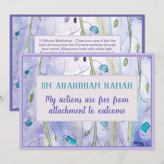 Mantra and Affirmation Meditation Card Einladung (Vorne/Hinten)