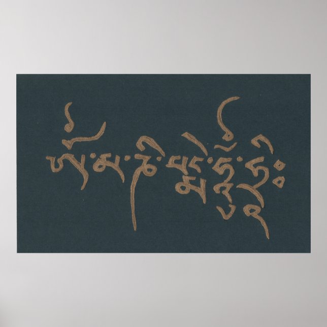 Mantra OM MANI PADME HUNG HRI Poster (Vorne)