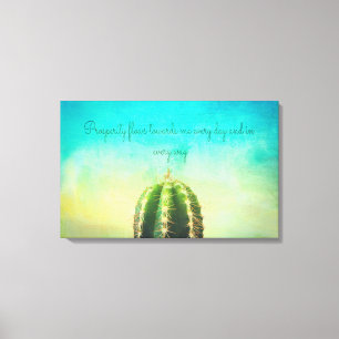 Mantra Prospérité avec toile de cactus minimaliste