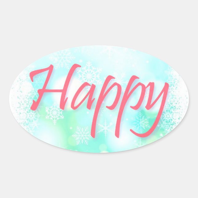 Mantra Sticker glücklich, gesund, klug, wohlhabend (Vorderseite)