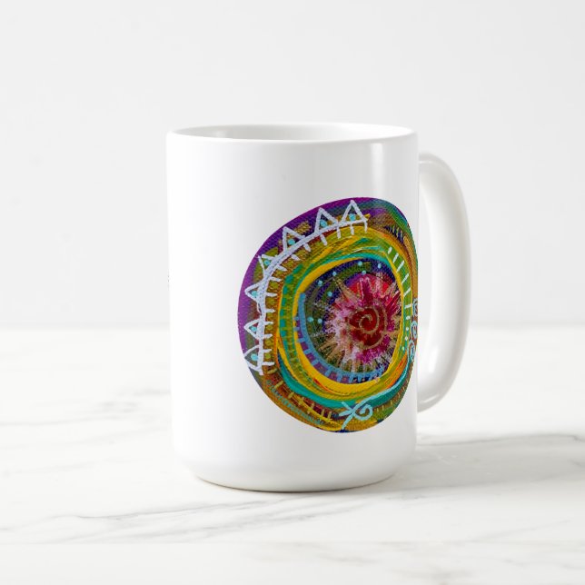 Mantra-Tasse mit dem Prayer-Portal - frei und frei Kaffeetasse (VorderseiteRechts)