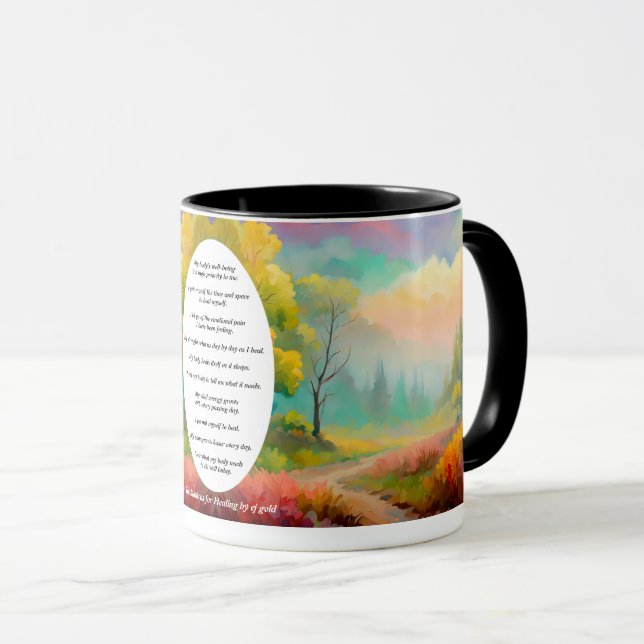 Mantras für die Heilung der Kaffeelandschaft weich Tasse (VorderseiteRechts)