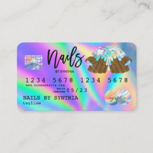 Manucure de la carte de crédit Holograph Nail Tech