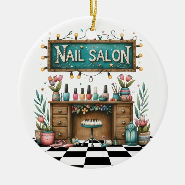 Manucure Nail Salon Ornement céramique (Devant)