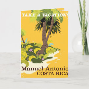 Manuel Antonio, Costa Rica Vintage-Reiseplakat Feiertagskarte