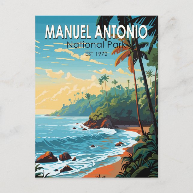 Manuel Antonio Nationalpark Reisen Vintag Postkarte (Vorderseite)