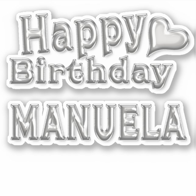 Manuela Happy Birthday Autocollants (Devant)