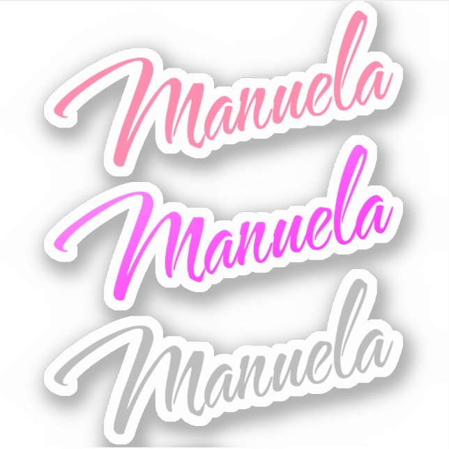 Manuela Name dekorativ x3 Aufkleber (Vorderseite)